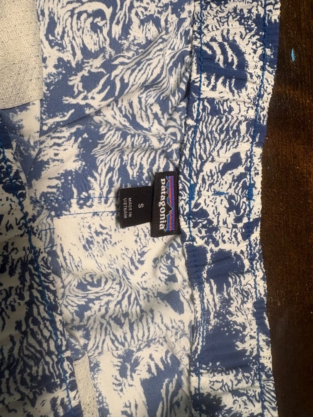 Patagonia Womens Blue and White Drawstring Shorts Medium Pockets - Picture 3 of 5